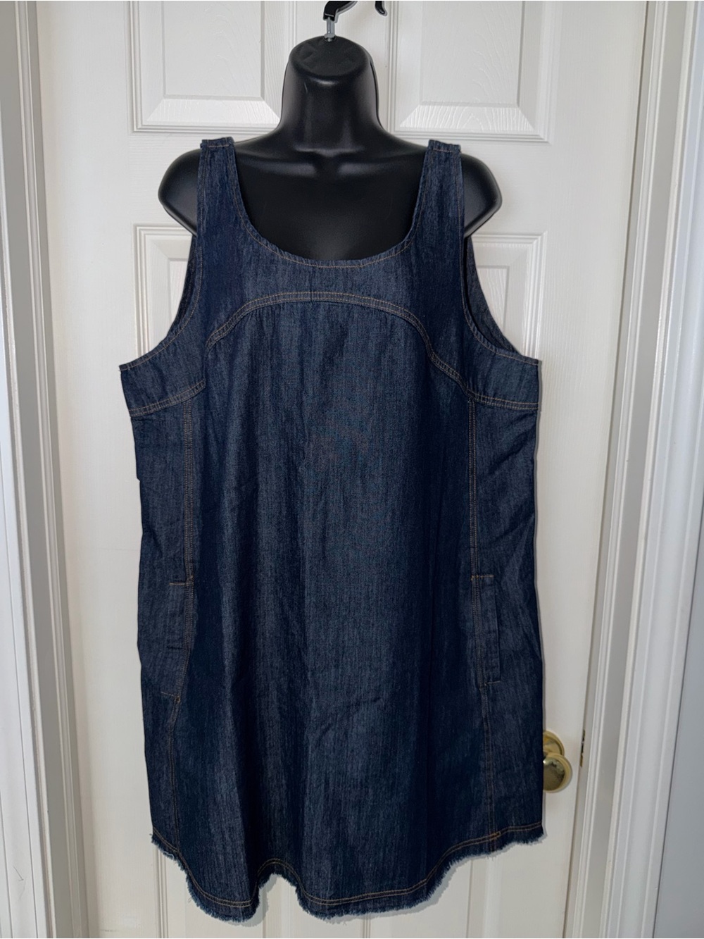 Natural Life Dark Blue Denim Mini Shift Dress